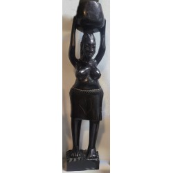 Statueta abanos femeie cu vas