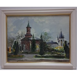 Pictura ulei "Biserica...